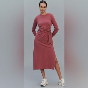 Elegant Mauve Long Sleeve Dress